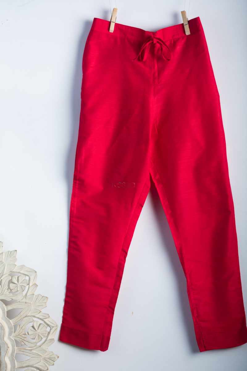Image for Kusvaa Ws207p Cotton Silk Pants With Pocket T Red Featured New