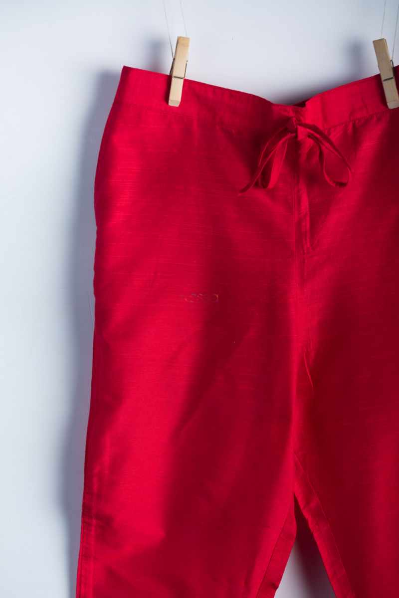 Image for Kusvaa Ws207p Cotton Silk Pants With Pocket T Red Front New