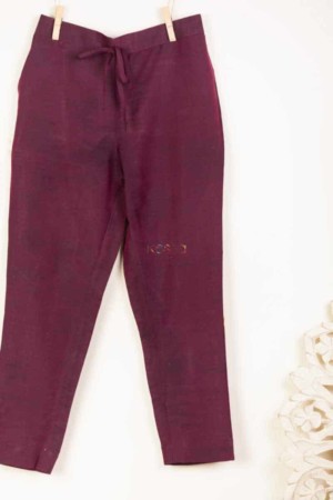 Image for Kusvaa Ws207p Cotton Silk Pants With Pocket Wine Front