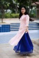 Image for Kusvaa Ws319 Baby Pink Kurta Leheriya Palazzo Side