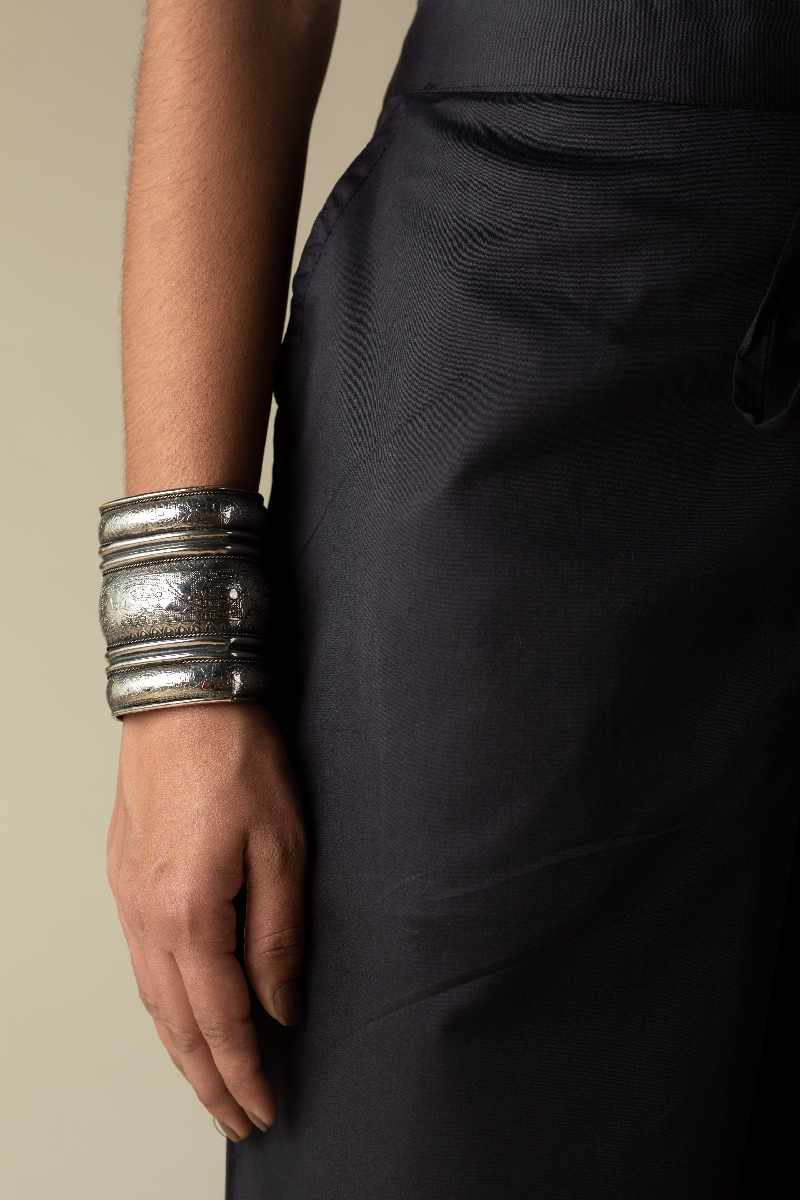 Image for Kusvaa Wsp05 Cotton Satin Palazzo With Pocket Black Front New