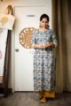 Image for Sr37 Kusvaa Blue Yellow Block Print Kurta Featured