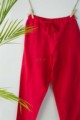 Image for Ws207p Cotton Silk Pants Pocket Elasticated Waist Blush Red Look