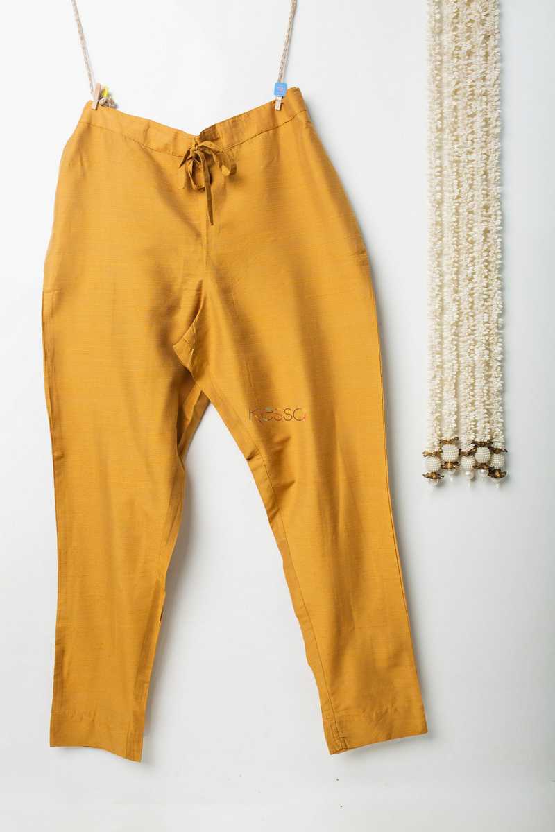 Image for Ws207p Cotton Silk Pants Pocket Elasticated Waist Camel