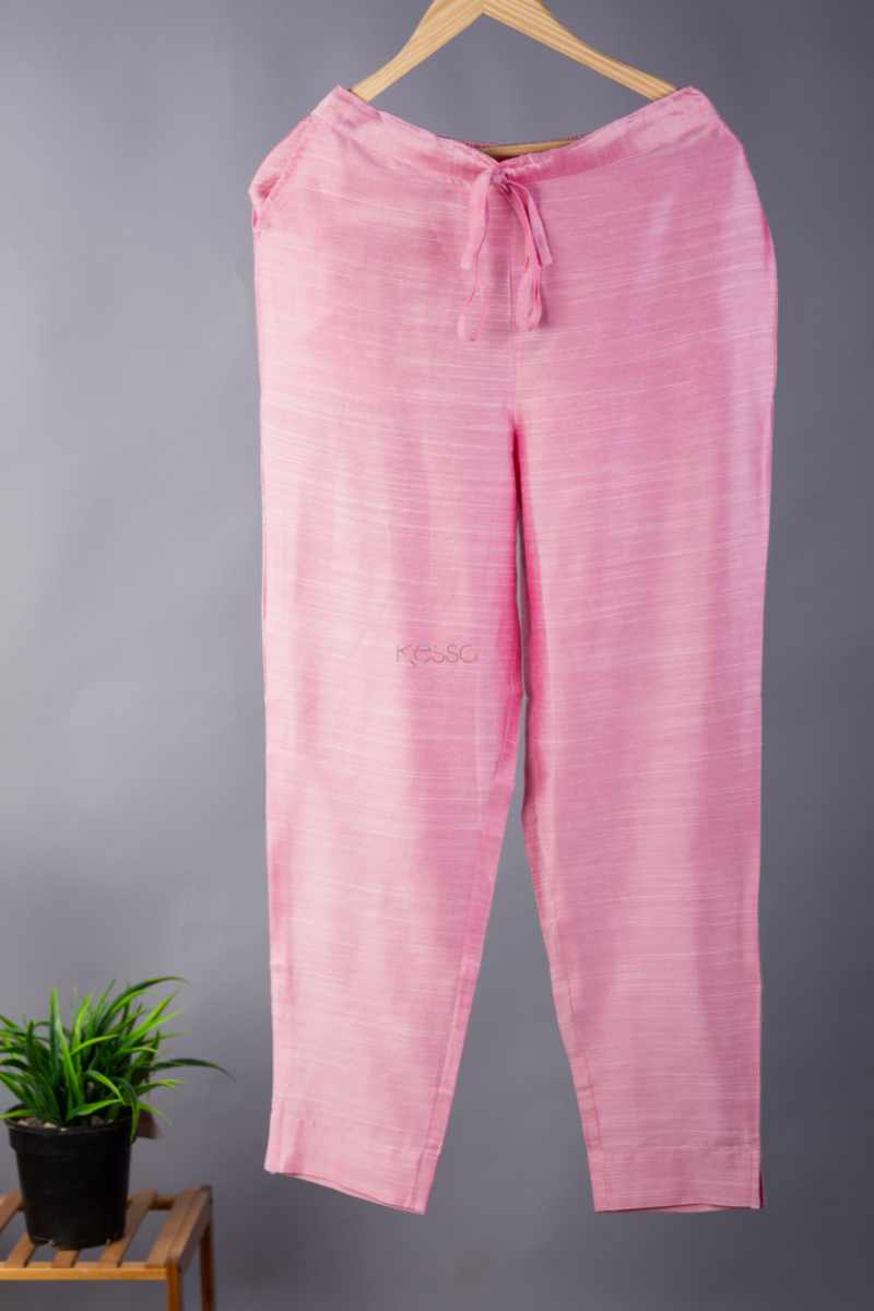 Image for Ws207p Cotton Silk Pants With Pocket Light Pink Closeup New