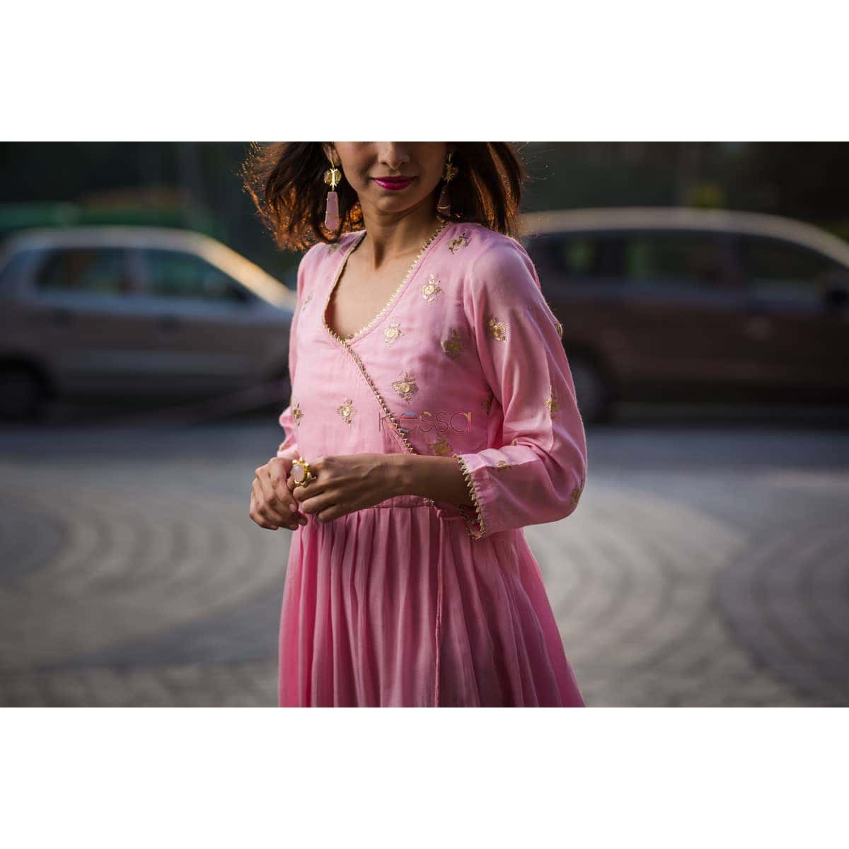 Image for Kusvaa Ws352 Ombre Cotton Silk Dress Closeup