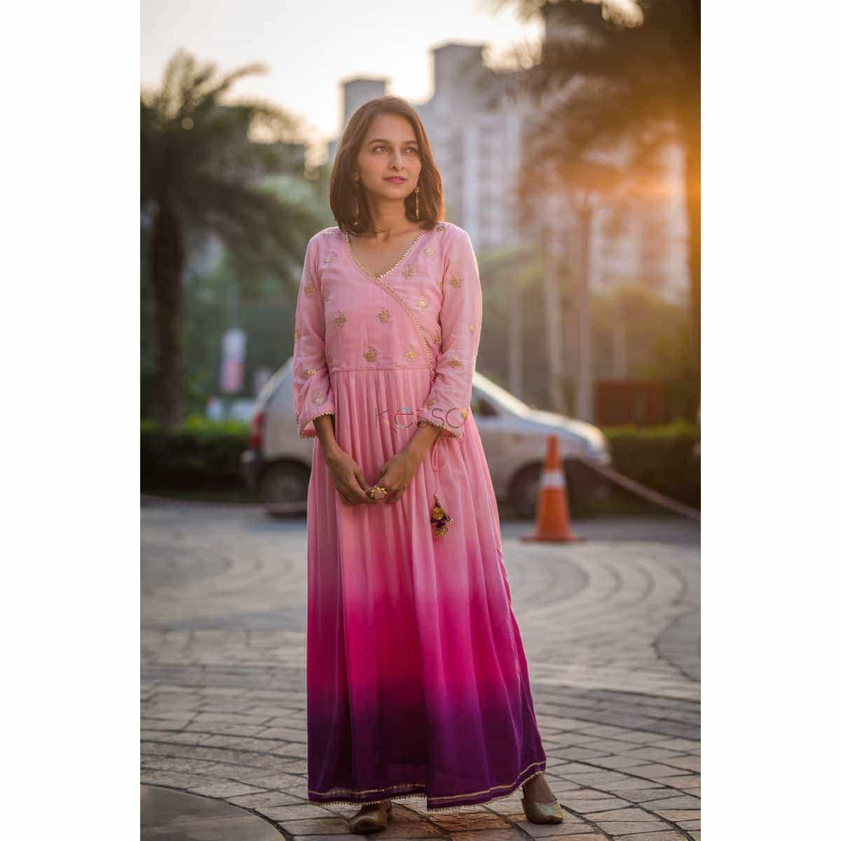 Image for Kusvaa Ws352 Ombre Cotton Silk Dress Front