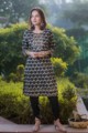 Image for Kusum Kuoj34 Black White Kurta Tulip Pants 2