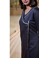 Image for Kusvaa Sr51 Greyish Blue Kurta Pants Side Cut