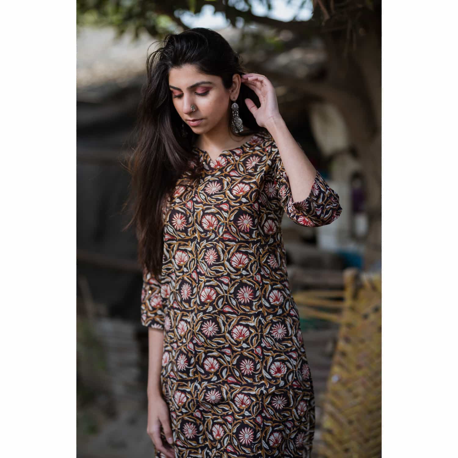 Image for Kusvaa Sr55 Kalamari Regular Wear Kurta Closeup