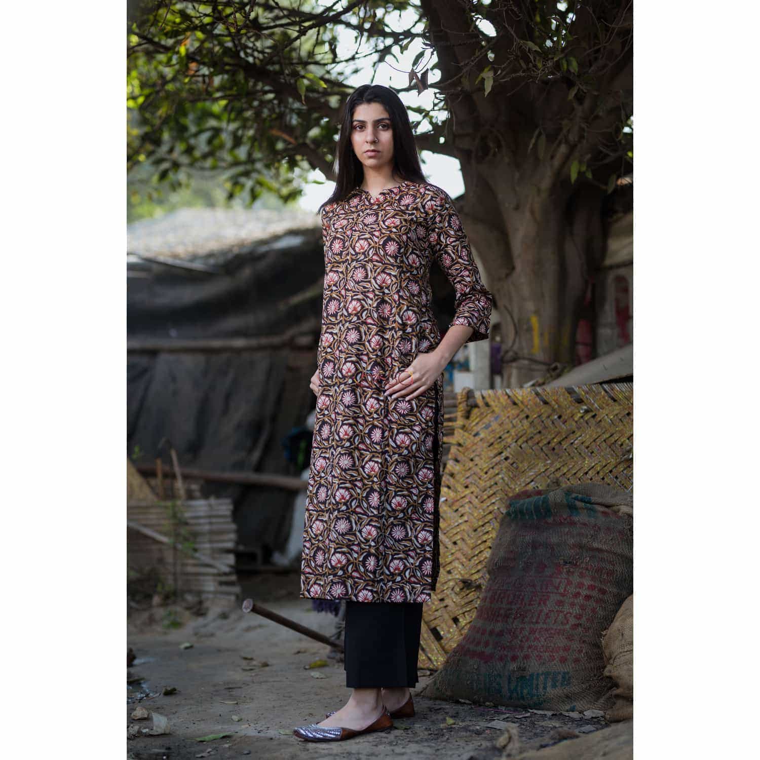 Image for Kusvaa Sr55 Kalamari Regular Wear Kurta Side