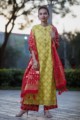 Image for Kusvaa Ws361 Yellow Banarsi Silk Kurta Brocade Dupatta Featured