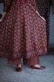 Image for Kusvaa Ws362 Maroon Ajrakh Kurta Palazzo Ghumar