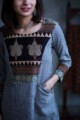 Image for Kusvaa Ws366 Greyish Blue Kurta Ajrakh Yoke Pocket