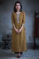 Image for Kusvaa Ws372 Small Butti Mustard Regular Wear Kurta Front
