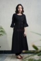 Image for Black Ikat A Line Kurta Side