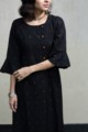 Image for Black Ikat A Line Kurtacloseup