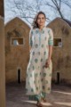 Image for Blue Cotton Slub Kurta With Stripe Pant With Pocket