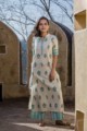 Image for Blue Cotton Slub Kurta With Stripe Pantfront