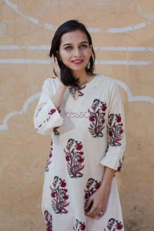 Image for Mughal Block Print Maroon Kurtafeatured