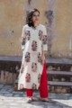 Image for Mughal Block Print Maroon Kurtaside