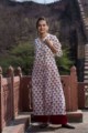 Image for White Summer Block Print Kurta Front