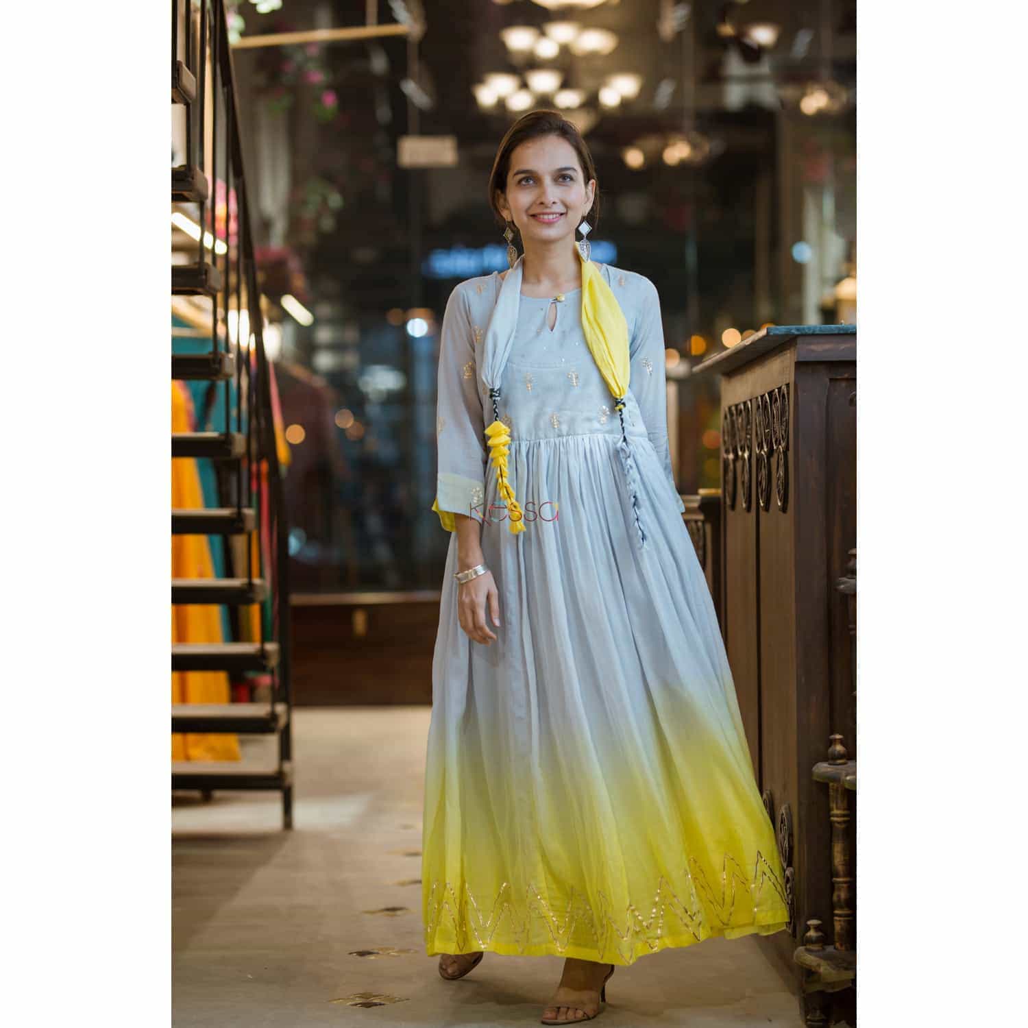 Image for Kusvaa Ws367 Ombre Cotton Dress Front
