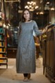 Image for Kusvaa Ws368 Grey Black Bhagalpuri Silk Kurta Featured