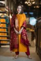 Image for Kusvaa Ws371 Mustard Bhagalpuri Silk Kurta Featured
