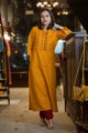 Image for Kusvaa Ws371 Mustard Bhagalpuri Silk Kurta Only