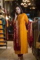 Image for Kusvaa Ws371 Mustard Bhagalpuri Silk Kurta Side