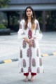 Image for Kusvaa Ws386 White Mughal Print Kurta Front