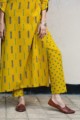 Image for Ws380 Mustard Kurta With Pant Closeup Lower