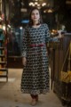 Image for Block Print Black A Line Kurta Front