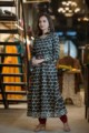 Image for Block Print Black A Line Kurta Side