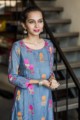 Image for Grey And Magenta Banarsi Silk Kurta Closeup