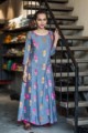 Image for Grey And Magenta Banarsi Silk Kurta Front