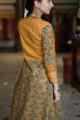 Image for Mustard A Line Block Print Kurta Back