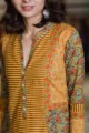 Image for Mustard A Line Block Print Kurta Closeup
