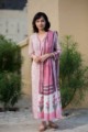 Image for Pink White Jaal Print Kurta With Dupatta Side Dupatta