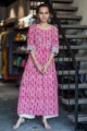 Image for Red And White Blockprint Kurta With Tusslefront