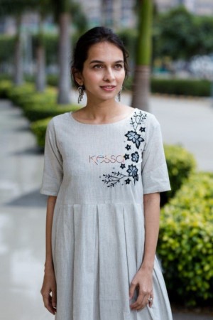 Image for White Embroidery Dresscloseup