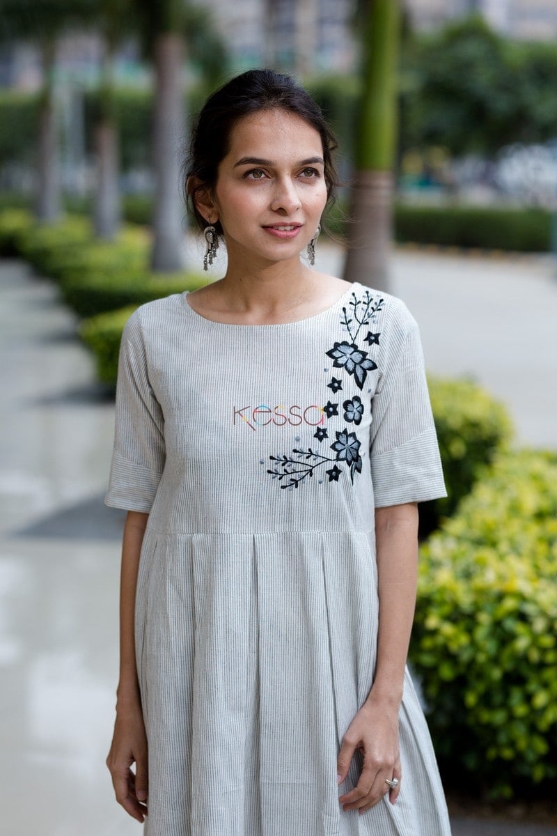 Image for White Embroidery Dresscloseup