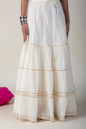 Image for Kusvaa Rp15skirt Free Size Cream Tiered Gotta Skirt Featured New