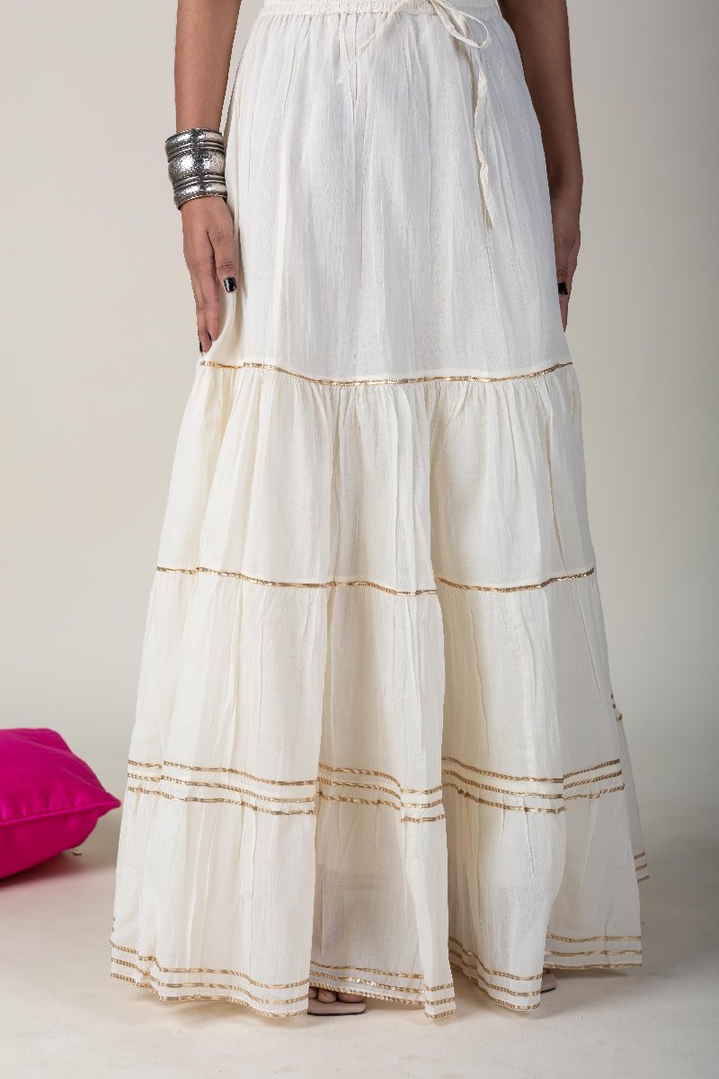 Image for Kusvaa Rp15skirt Free Size Cream Tiered Gotta Skirt Featured New