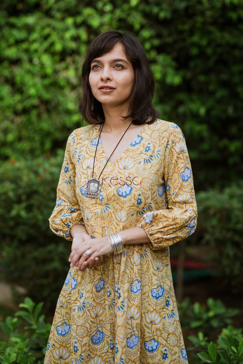Image for Blue Stripe Culotte With Yellow Top Closeup
