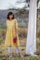 Image for Yellow Block Print Kurta With Pant Detail