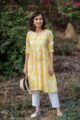 Image for Yellow Block Print Kurta With Pant Front
