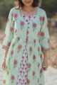 Image for Turquoise White Red Jacket Style A Line Kurta Zoom