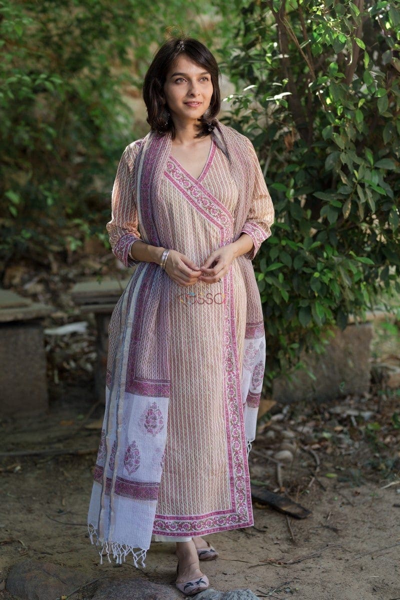 Image for Angrakha Kurta Dupatta Set
